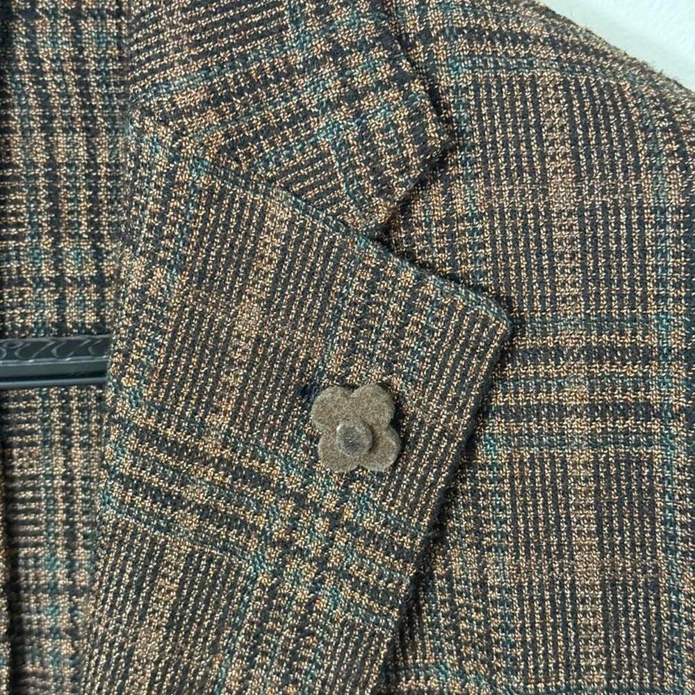 Lardini Made in Italy Brown Glen Plaid Wool Linen Blazer – Size 48 IT/ 38 US - Picture 3 of 6